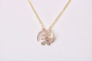 14K Gold Gye Nyame Diamond Necklace Set