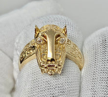 Load image into Gallery viewer, 14k Diamond Tribal Leopard Ring
